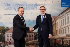 Ministerit Mika Lintilä ja Andres Sutt tapasivat Viron suurlähetystössä Helsingissä 8.4.22. Kuva: Rene Riisalu, Visit Estonia