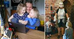 Isyyspakkaus-blogin Tommi Koivisto (vas.) ja Koti-iskä88-Instagram-tilin Ville Viholainen ovat Museokortin omistajia ja viihtyvät lastensa kanssa museoissa.
Kuvat: Isyyspakkaus ja Koti-iskä-88