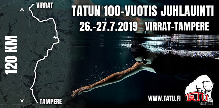 TaTU juhlistaa 100-vuotisjuhlaansa 120 km:n Virrat–Tampere-viestiuinnilla.