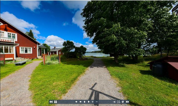 Från januaris frostiga landskap kan man förflytta sig med ett par klickningar till det somriga, virtuella skärgårdsmuseet Pentala. Bild: KAMU Esbo stadsmuseum