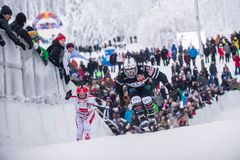 Naisten finaali
Edessä oikealla kilpailun voittanut Amanda Trunzo (USA), taaempana vasemmalla toiseksi sijoittunut Anais Morand (SUI)
Photocredit: Red Bull Content Pool / Victor Engström