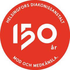 Helsingin Diakonissalaitos 150 vuotta -tunnus ruotsi