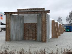 The Sukupolvi. Nyt. installation is realised in cooperation between Yle and the City of Helsinki and it is located in the park of the Töölönlahti Bay, behind the Finlandia Hall. Photo: Harri Nyman