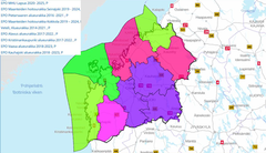 Etelä-Pohjanmaan ELY-keskuksen talvihoidon urakka-alueet.
