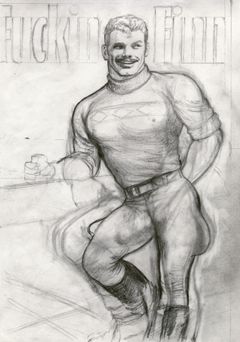 Nimetön, 1977, luonnos kansikuvaksi: Kake – Greasy Rider. © Tom of Finland Foundation Inc.