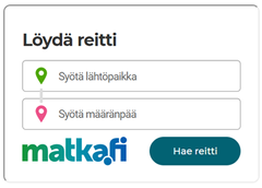 Bild 3. Du kan bädda in ruttsökningselementet på din webbplats med hjälp av en länk som finns på reseplaneraren opas.matka.fi.