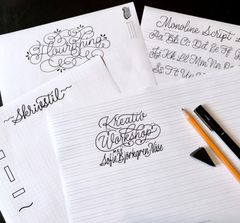 Työpajan teema on lettering, mikä tarkoittaa kirjainkuvitusta.