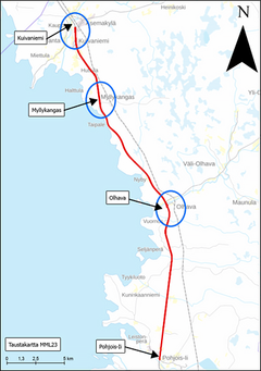 Yleisötilaisuudessa käsiteltävät kohteet kartalla.