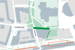 Urakka-alue kartalla.