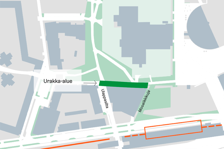 Urakka-alue kartalla.