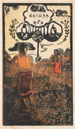 Paul Gauguin: Noa Noa, n. 1894, puupiirros, 35,5 x 20,5 cm. Kuva: Mikko Lehtimäki