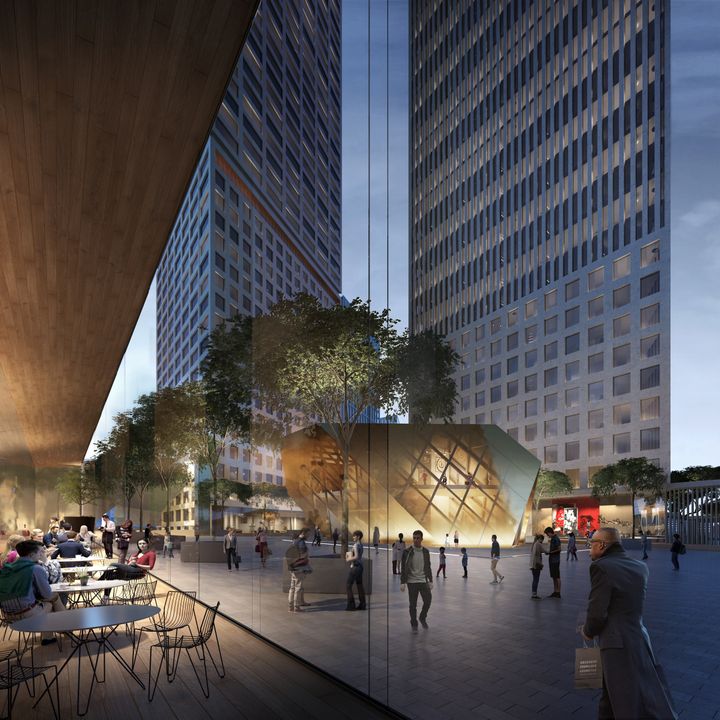 Havainnekuva YIT:n Trigoni-ehdotuksesta Helsinki High-rise -kilpailuun. Kuva: YIT yhteistyössä Arkkitehtitoimisto Lahdelma & Mahlamäki Oy:n kanssa.