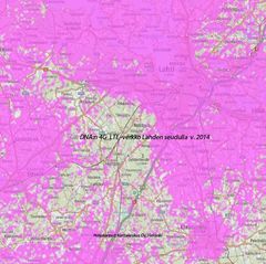 DNA:n 4G LTE -verkko Lahden seudulla v. 2014