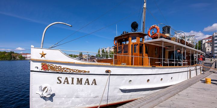 S/s Saimaa Riihisaaren laiturissa. Kuva: Jussi Kirmanen, Riihisaari - Savonlinnan museo