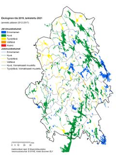 Keski-Suomen pintavesien ekologinen tila. Kuva: Keski-Suomen ELY-keskus