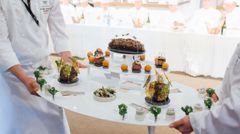 Suomen Bocuse d'Or -edustaja Eero Vottosen lihavati Budapestissa pidetyissä Euroopan-karsinnoissa 10.5.2016. Kuva: Jussi Ulkuniemi