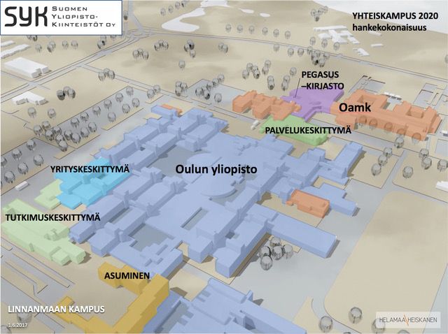 Oulun Linnanmaan-kampukselle yksi Euroopan suurimmista sisäkampuksista |  Suomen Yliopistokiinteistöt Oy