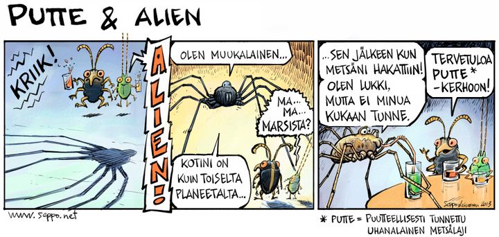 Seppo Leinosen lukkisarjakuva PUTTE-sarjassa