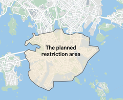 The planned area of restrictions.