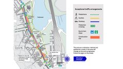 Changes in traffic arrangements on the map.