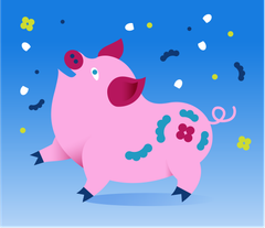 Year of the Pig 2019. Illustration: Anna-Kaisa Jormanainen