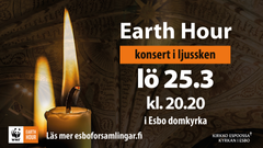 Earth Hour-konserten bjuder på musik av bl.a. Franz Liszt, Evert Taube och Michael Jackson. Bild: Kyrkan i Esbo