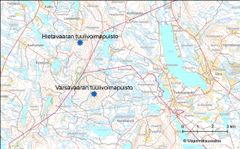 Varsavaaran tuulivoimahankkeen alue rajautuu pohjoisessa Puolangan ja Ristijärven kunnan rajaan.