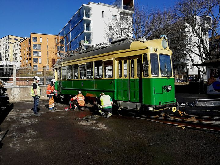 Teurastamon pihalle vaunu saapui huhtikuussa. Kuva: HKL