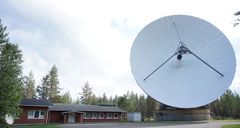 SGO:n 1.9.2023 vihittävä LappiSat avaruusteknologiakeskus on osittain rakennettu Sodankylän EISCAT-tutka-aseman tiloihin. Kuva Oulun yliopisto