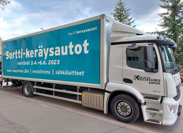 Keräysautoihin tuotiin yli 10 prosenttia enemmän jätettä kuin viime vuonna. Kuva HSY/Tero Lassila