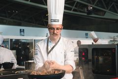 Suomen Bocuse d'Or-edustaja Ismo Sipeläinen Torinossa Euroopan osakilpailuissa 2018. Kuva: Kim Öhman