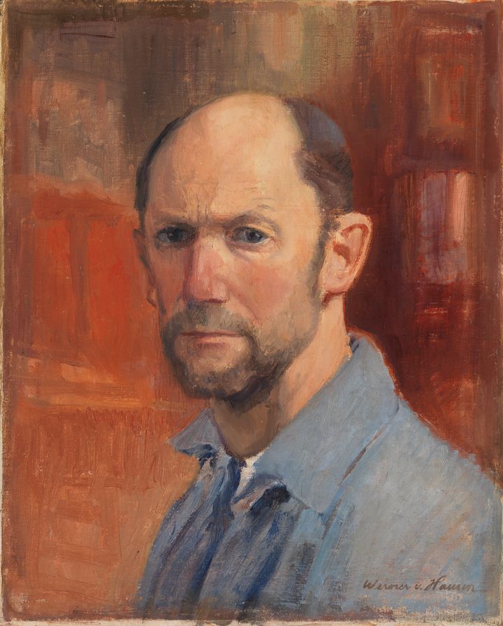 Werner von Hausen: Självporträtt, 1910-1925, olja på duk, fäst på skiva, 49 x 40 cm, Finlands nationalgalleri. Bild: Finlands nationalgalleri.