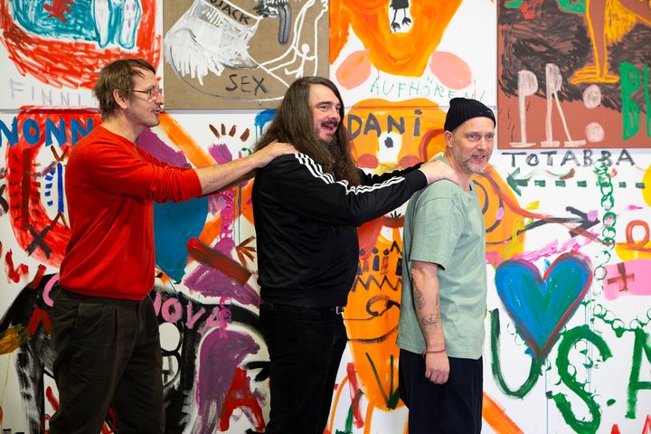 Men Who Fell from Earth, taiteilijat: Daniel Richter, Tal R, Jonathan Meese, EMMA 2019. Photo: Ari Karttunen / EMMA