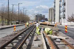 Katutyömaa Hernesaaressa. Kuva: Susa Junnola