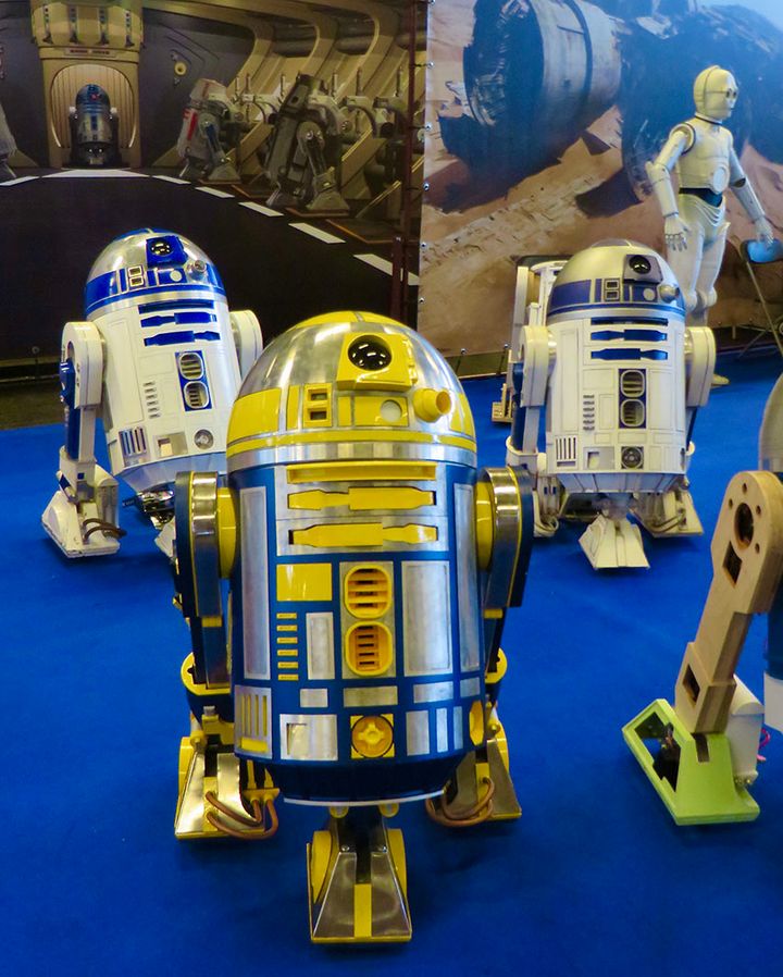 Star Wars -elokuvista tuttuja droideja Ghentin Comic Conissa Belgiassa 2017. Kuva: Essi Varis.
