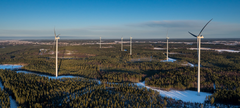 Kuvassa Jouttikallion tuulipuisto Lapualla. Kuva: Mikko Havusela.