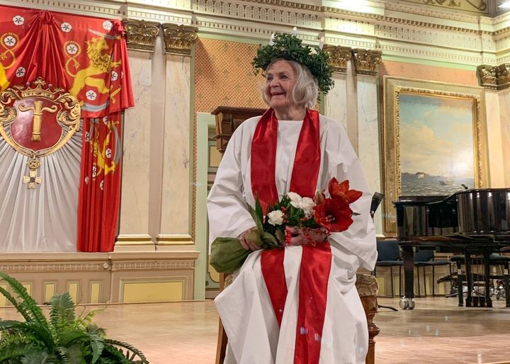 Bernice Tiihonen valdes till Vasas Lucia-mommo 2022. Foto: Aino Lassila / Vasa stad.