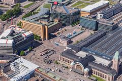 Helicopter view of Asema-aukio and Elielinaukio. Photo: Miikka Ruohonen / Lentokuva Vallas Oy.