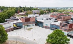 Uusi rakennuskokonaisuus täydentää Otaniemen kampusta. Kuva: Aalto-yliopisto / Mikko Raskinen