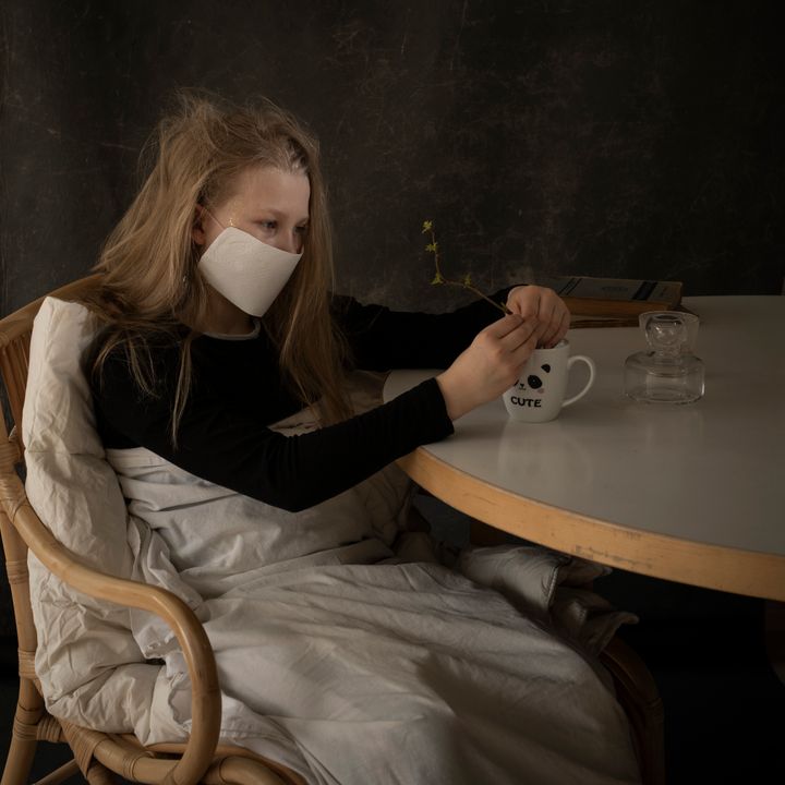 Helene Schjerfbeckin klassikkoteos Toipilas on ollut suomalaisten keskuudessa yksi suosituimmista teoksista uudelleen versiointiin. Sakari Röyskön valokuvaama versio syntyi tyttären Viktorian ideoimana. Karanteenitaideteos voitti myös Museokortti-palkinnon.