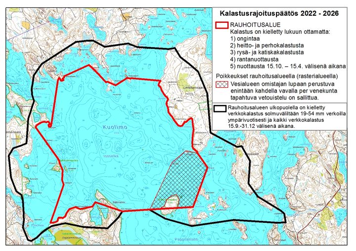 Karttakuva Isoselän rauhoitusalueesta.