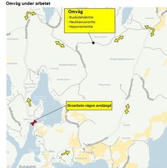 Omväg via Heponiementie, Haukkavuorentie och Ruokolahdentie.