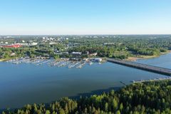 View over Vartiokylänlahti and the current Puotila marina. Voima Graphics oy