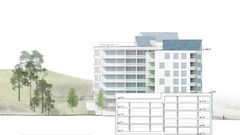 Finnoonkallio, korttelisuunnitelma. Havainnekuva: Arkkitehtitoimisto AJAK Oy.
