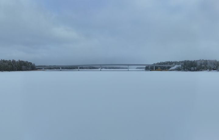 Havainnekuva Skåldön sillasta lännestä päin. Kuva WSP Finland Oy.