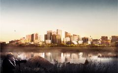 The Finnoo basin and its environment is a bird area of both national and international value. Illustration of the basin and the future urban centre. Illustration: Cederqvist & Jäntti Arkkitehdit Oy