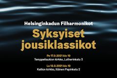 Helsinginkadun Filharmonikkojen syyskuun konserteissa kuullaan jousiklassikoita.