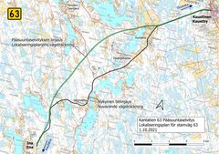 Jatkosuunnitteluun valittava linjaus kantatiellä 63 välillä Ina-Kaustinen.