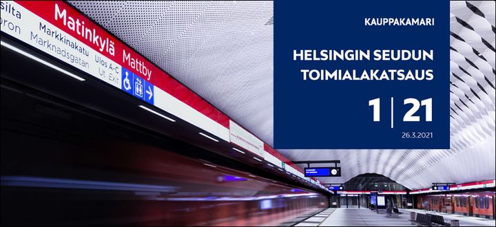 Helsingin seudun toimialakatsaus 1/2021: liikenne väheni poikkeusoloissa merkittävästi.