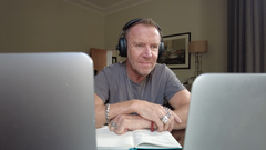 Film director Renny Harlin directing remotely at his home in London